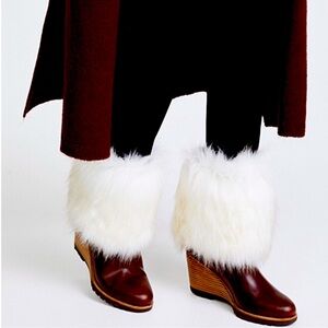 Sorel Park City fur and leather wedge boot